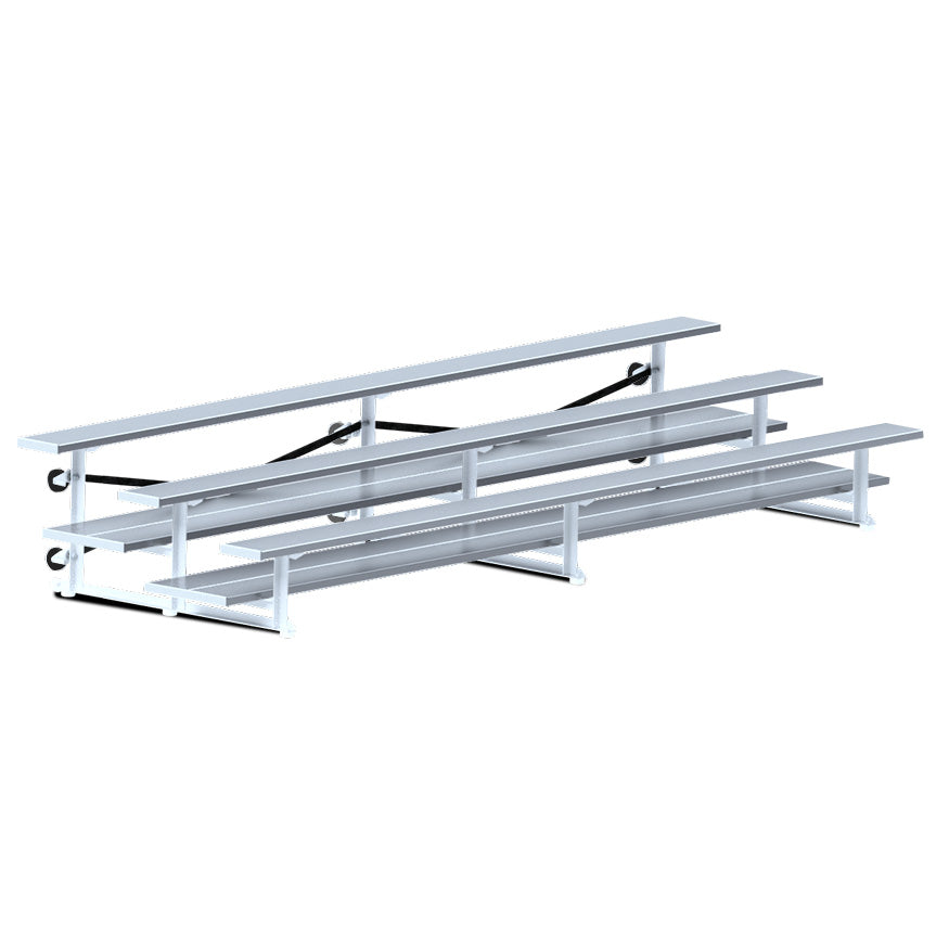Jaypro Bleacher - 15 ft. (3 Row - Double Foot Plank) - Tip & Roll Jaypro
