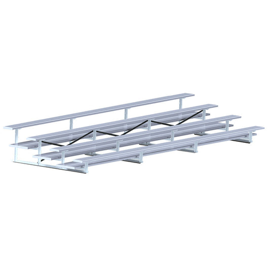 Jaypro Bleacher - 21 ft. (4 Row - Double Foot Plank) - All Aluminum Jaypro