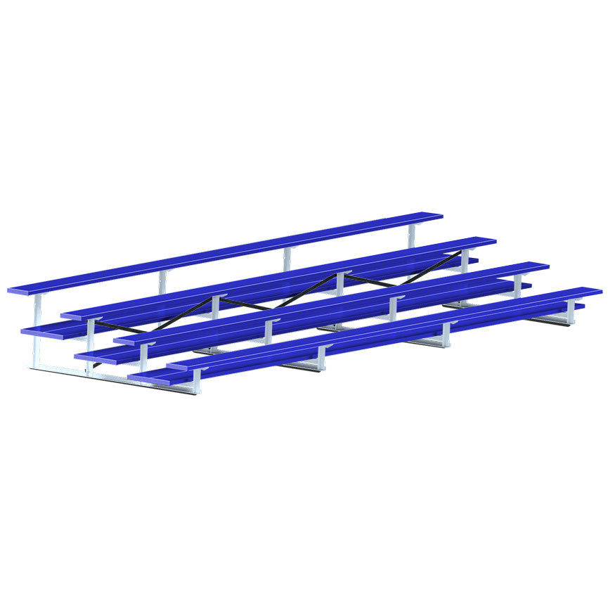 Jaypro Bleacher - 21 ft. (4 Row - Double Foot Plank) - All Aluminum  (Powder Coated) Jaypro
