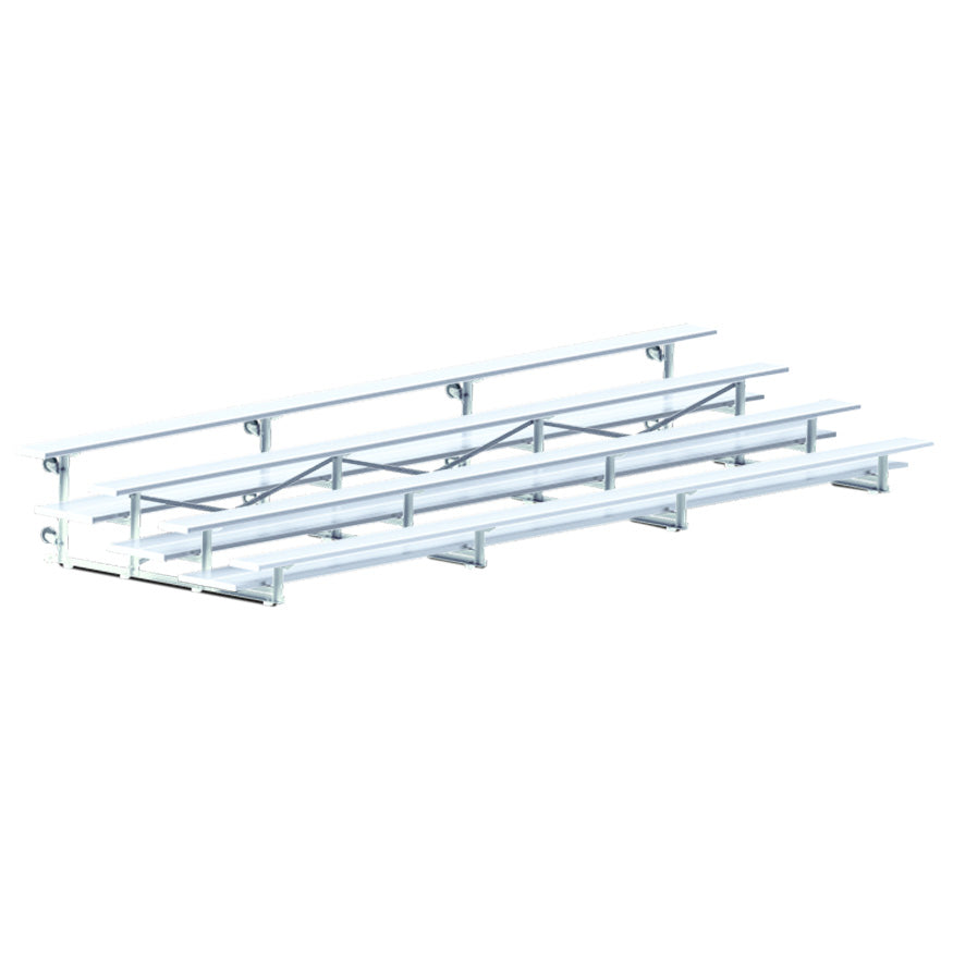 Jaypro Bleacher - 21 ft. (4 Row - Double Foot Plank) - Tip & Roll Jaypro