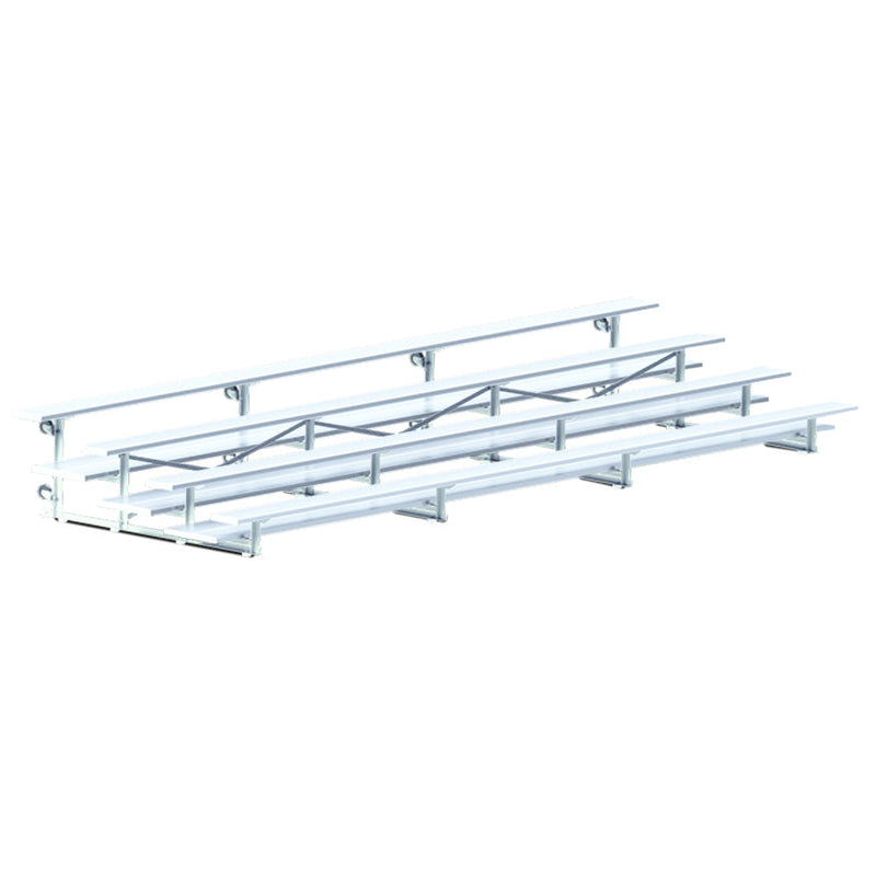 Jaypro Bleacher - 21 ft. (4 Row - Double Foot Plank) - Tip & Roll Jaypro