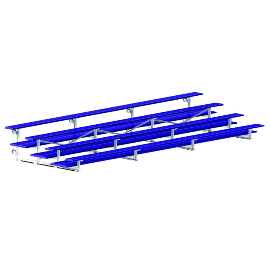 Jaypro Bleacher - 21 ft. (4 Row - Double Foot Plank) - Tip & Roll  (Powder Coated)