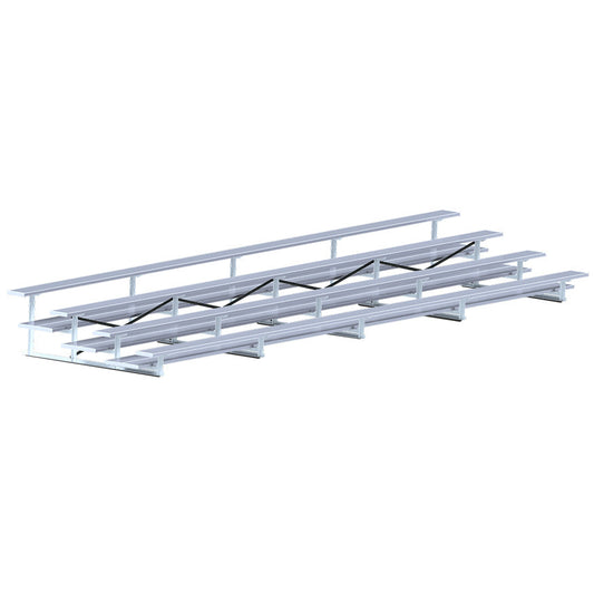 Jaypro Bleacher - 27 ft. (4 Row - Double Foot Plank) - All Aluminum Jaypro