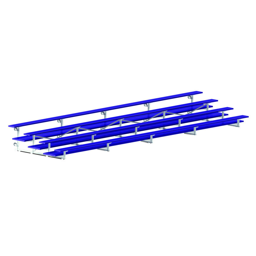 Jaypro Bleacher - 27 ft. (4 Row - Double Foot Plank)  - Tip & Roll  (Powder Coated)