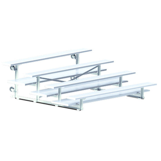 Jaypro Bleacher - 7-1/2 ft. (4 Row - Double Foot Plank) - Tip & Roll Jaypro