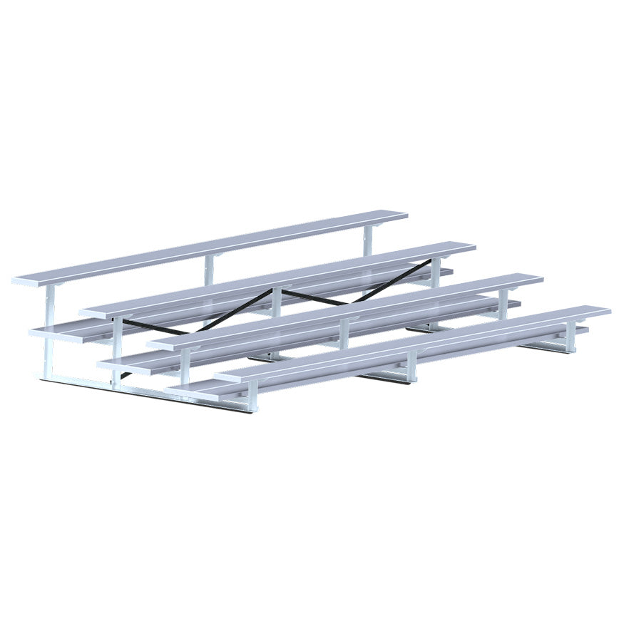 Jaypro Bleacher - 15 ft. (4 Row - Double Foot Plank) - All Aluminum Jaypro