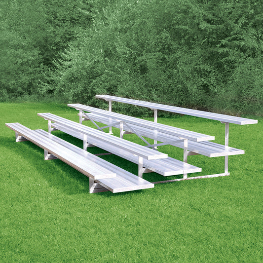 Jaypro Bleacher - 15 ft. (4 Row - Double Foot Plank) - All Aluminum Jaypro