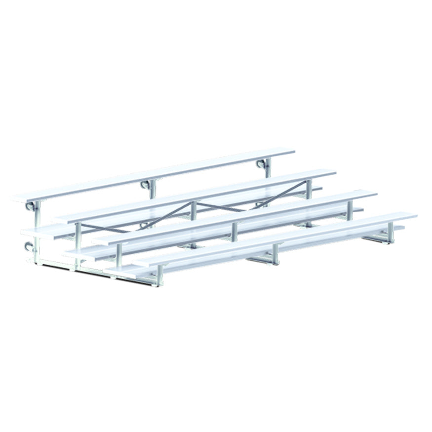 Jaypro Bleacher - 15 ft. (4 Row - Double Foot Plank) -Tip & Roll Jaypro