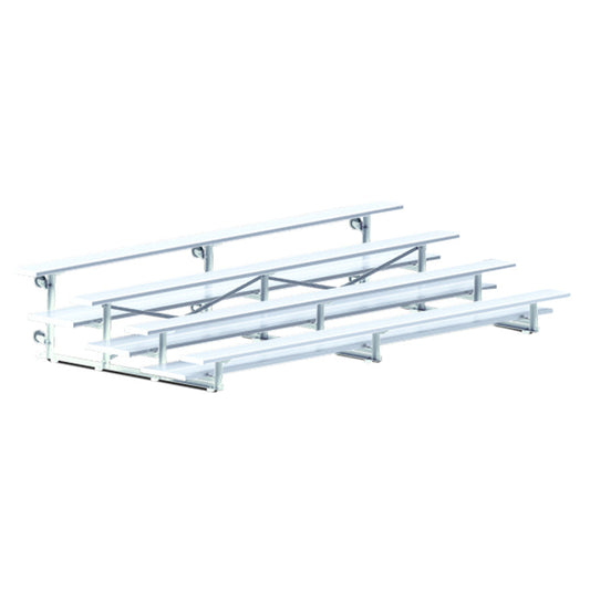 Jaypro Bleacher - 15 ft. (4 Row - Double Foot Plank) -Tip & Roll Jaypro