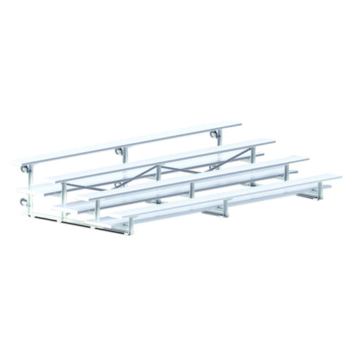Jaypro Bleacher - 15 ft. (4 Row - Double Foot Plank) -Tip & Roll Jaypro