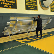 Jaypro Bleacher - 7-1/2 ft. (2 Row - Double Foot Plank) - Tip & Roll  (Powder Coated)