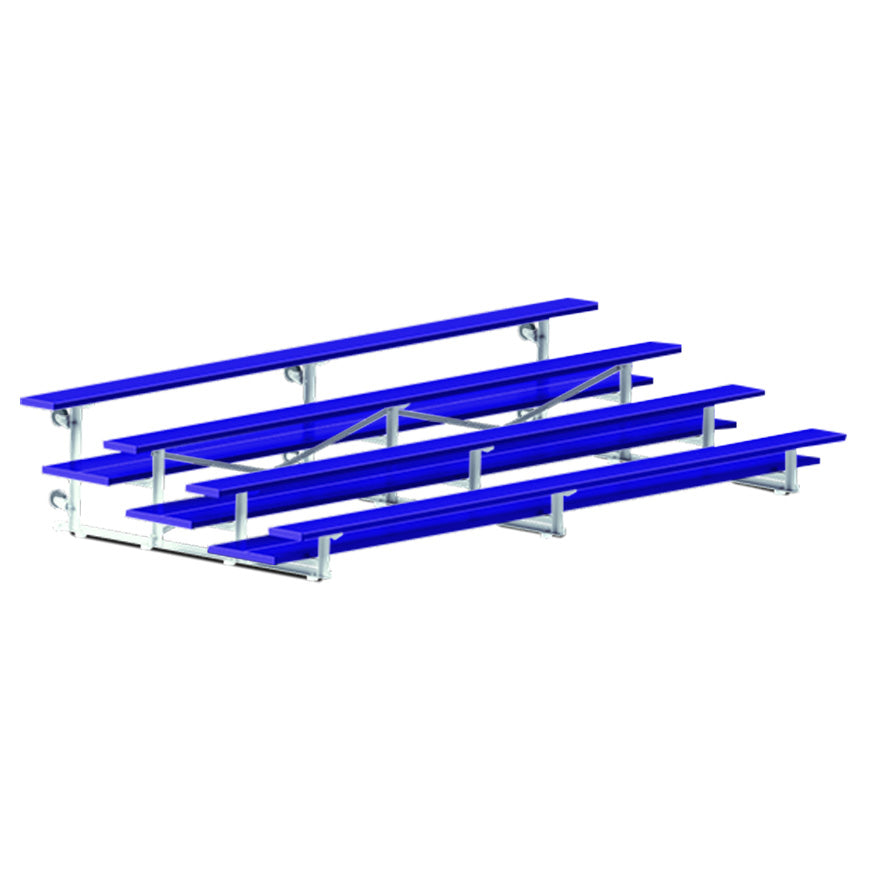 Jaypro Bleacher - 15 ft. (4 Row - Double Foot Plank) - Tip & Roll  (Powder Coated)