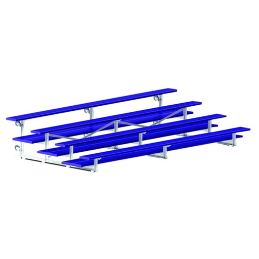 Jaypro Bleacher - 15 ft. (4 Row - Double Foot Plank) - Tip & Roll  (Powder Coated)