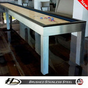 Hudson 9' Brushed Stainless Steel Shuffleboard Table