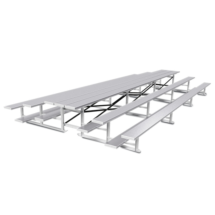 Jaypro Bleacher - 21 ft. (3 Row - Single Foot Plank) - Back-To-Back Jaypro