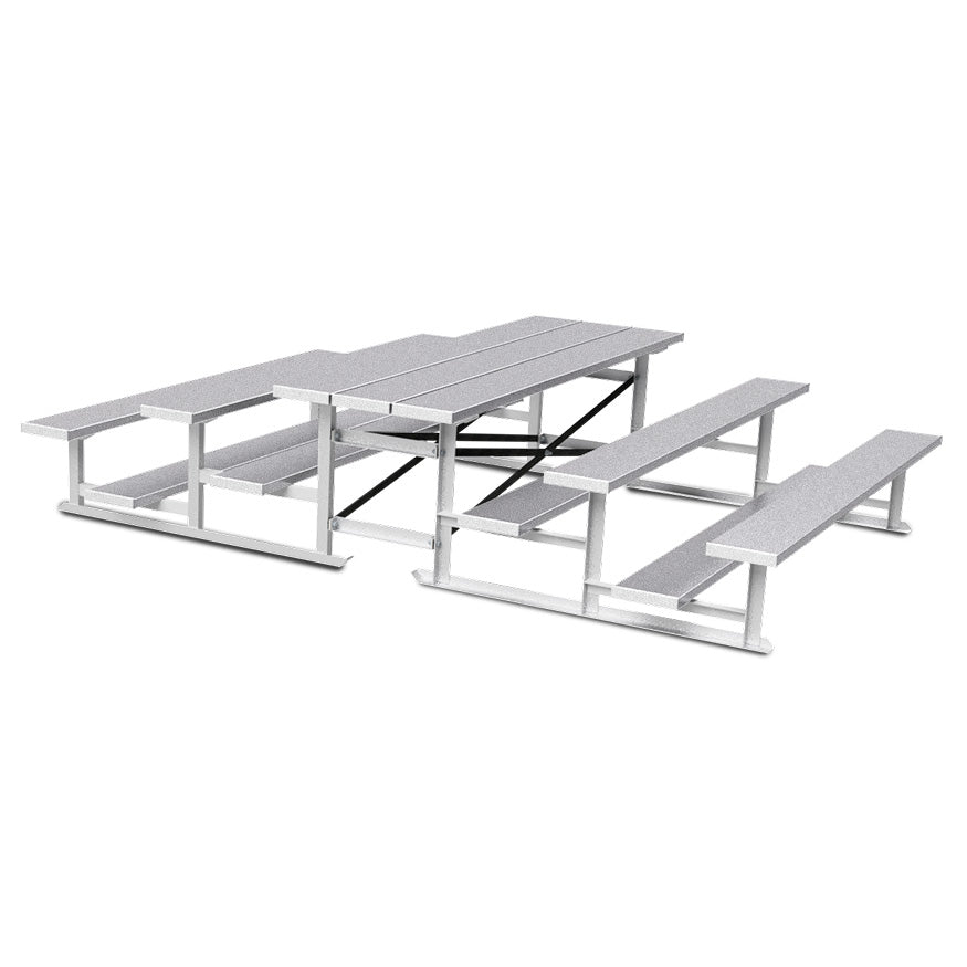 Jaypro Bleacher - 7-1/2 ft. (3 Row - Single Foot Plank) - Back-To-Back Jaypro