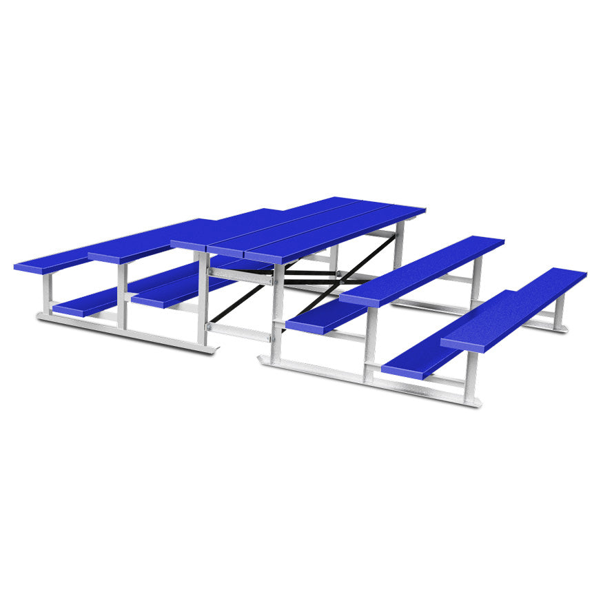 Jaypro Bleacher - 7-1/2 ft. (3 Row - Single Foot Plank) - Back-To-Back (Powder Coated) Jaypro