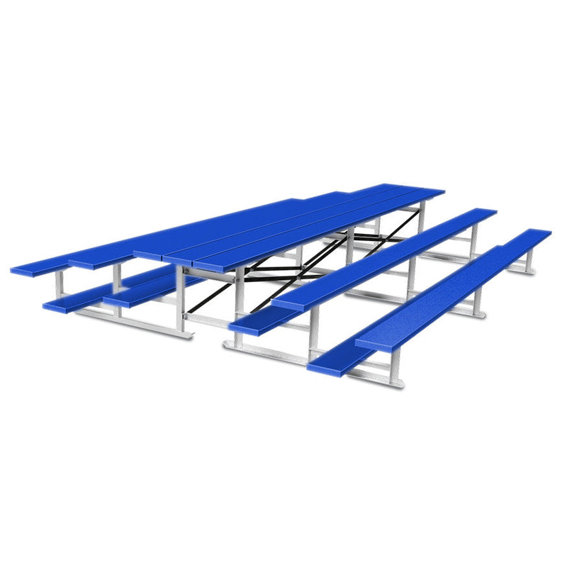 Jaypro Bleacher - 15 ft. (3 Row - Single Foot Plank) - Back-To-Back (Powder Coated) Jaypro