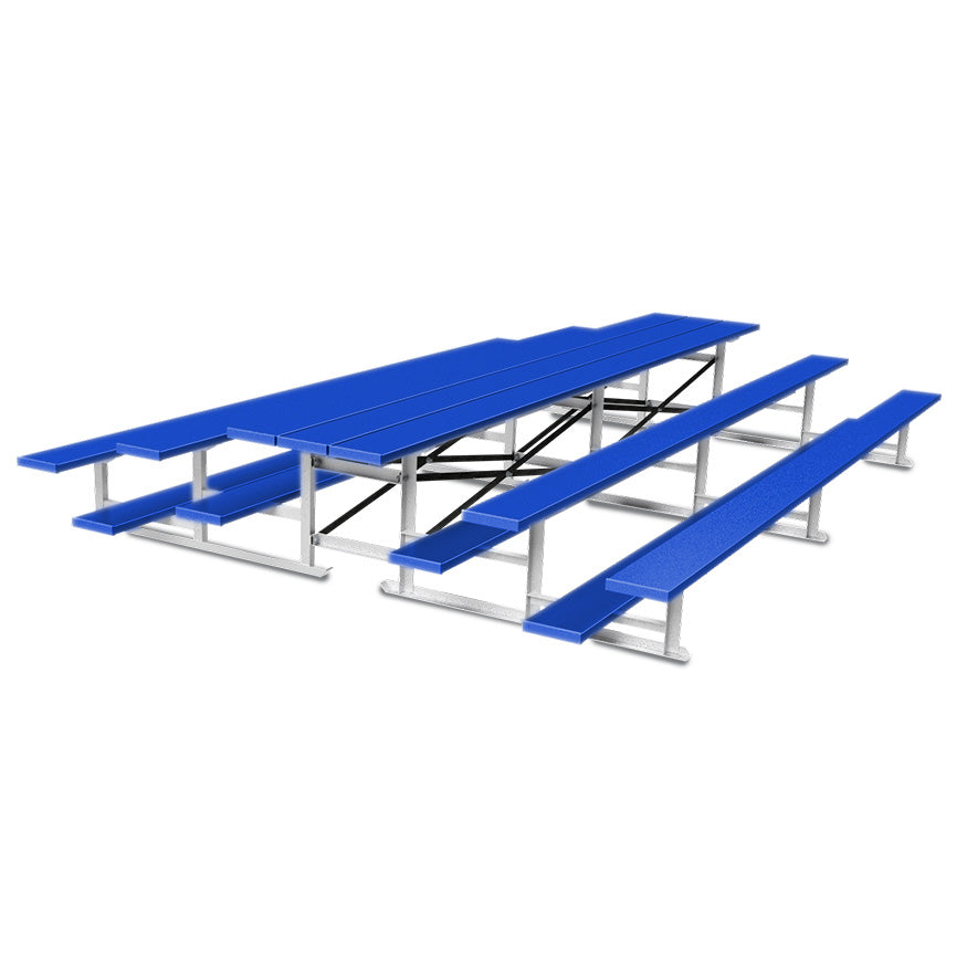 Jaypro Bleacher - 15 ft. (3 Row - Single Foot Plank) - Back-To-Back (Powder Coated) Jaypro