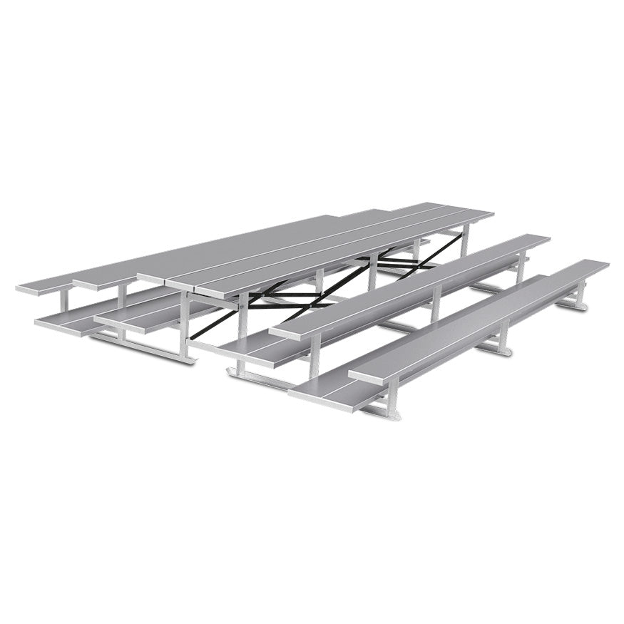 Jaypro BTDP-3 - Bleacher - 15 ft. (3 Row - Double Foot Plank) - Back-To-Back Jaypro