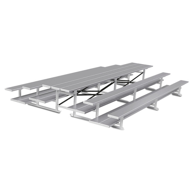 Jaypro BTDP-3 - Bleacher - 15 ft. (3 Row - Double Foot Plank) - Back-To-Back Jaypro