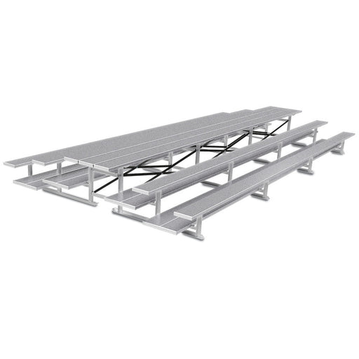 Jaypro Bleacher - 21 ft. (3 Row - Double Foot Plank) - Back-To-Back Jaypro