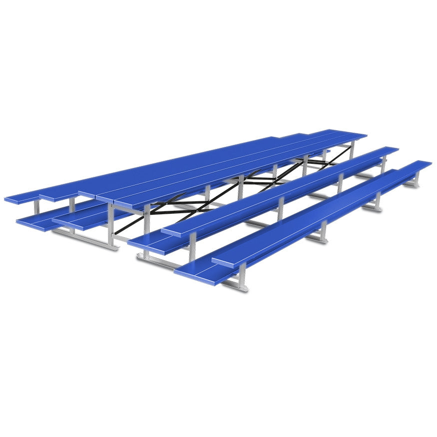 Jaypro Bleacher - 21 ft. (3 Row - Double Foot Plank) - Back-To-Back (Powder Coated) Jaypro
