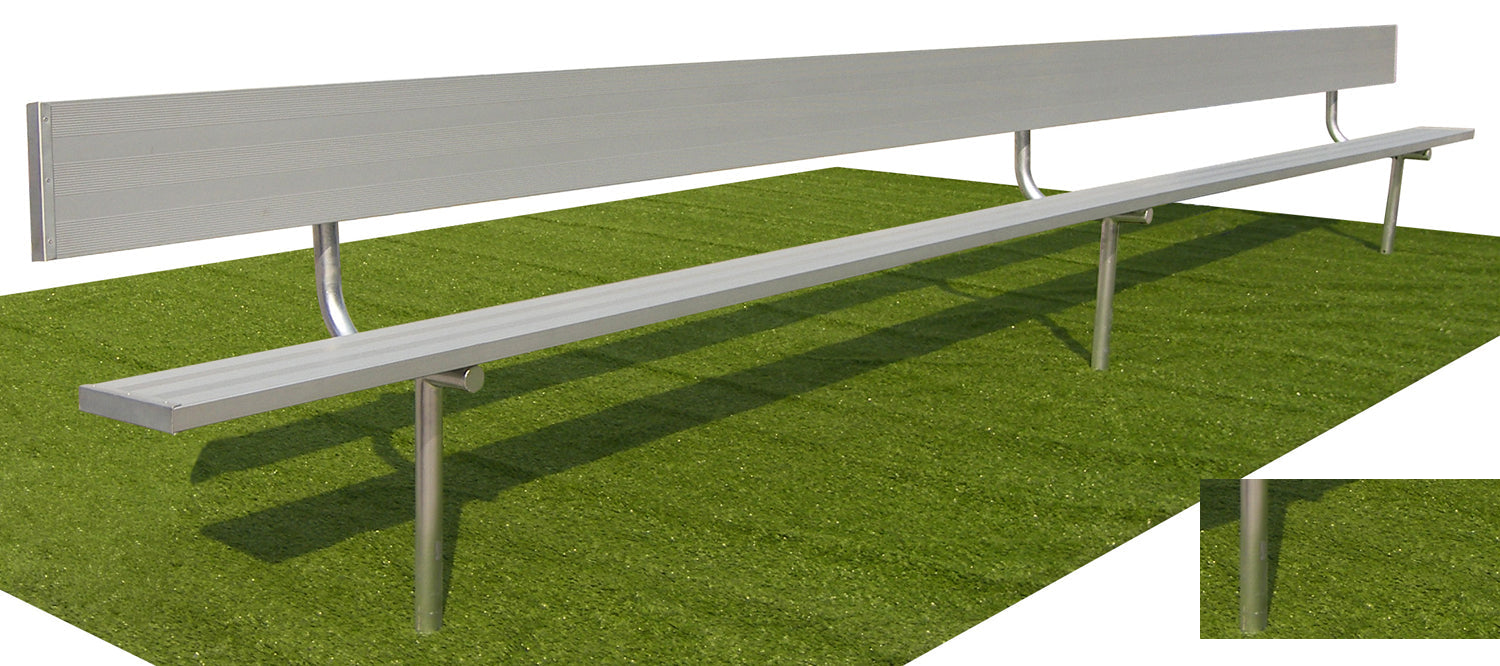 Gared Spectator 21′ Inground Bench with Back Gared
