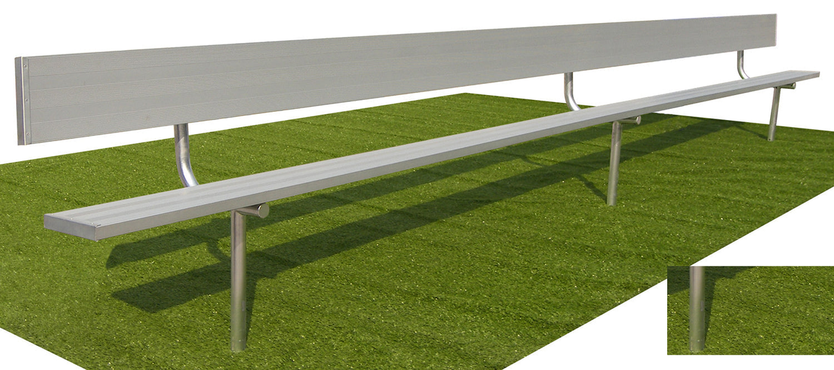Gared Spectator 27′ Inground Bench with Back Gared