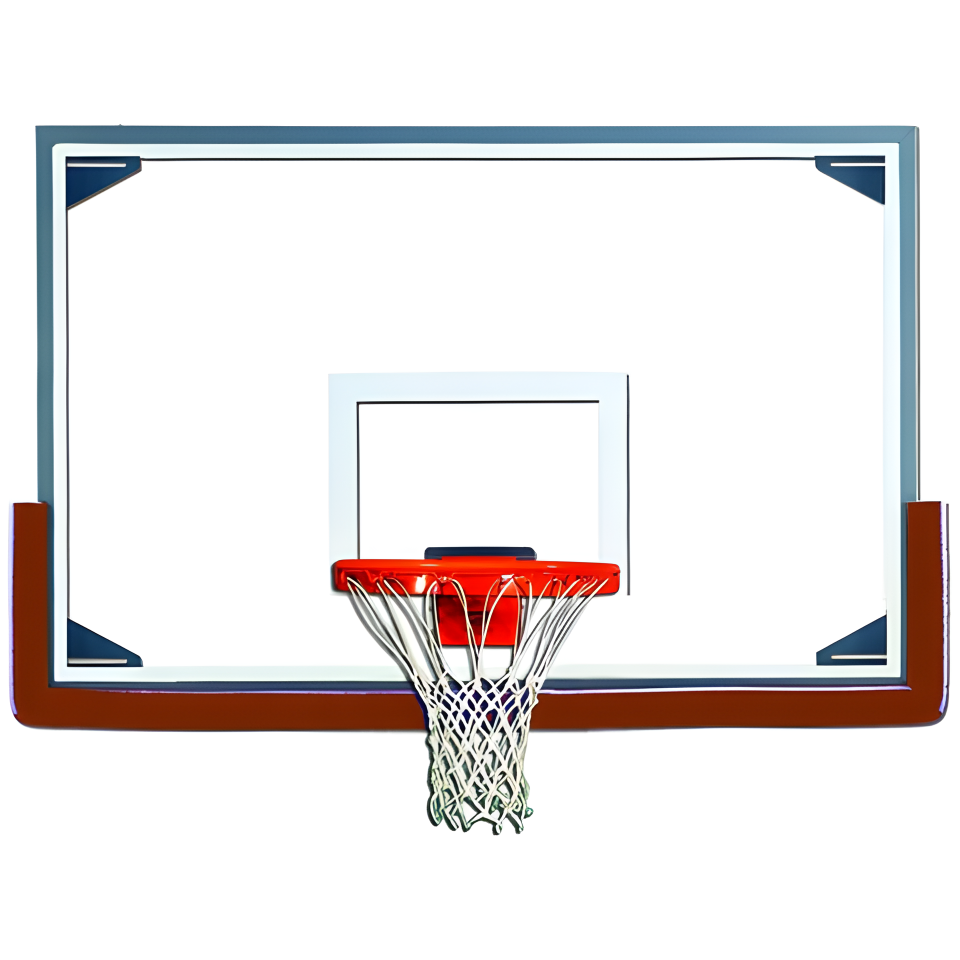 Gared clear basketball backboard with red rim and white net for outdoor and indoor play