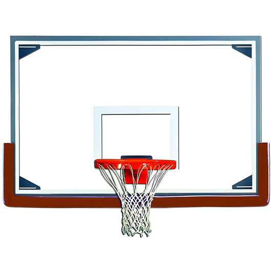 Gared clear basketball backboard with red rim and white net for outdoor and indoor play