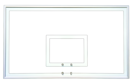 FIRST TEAM basketball backboard with clear surface and white frame for basketball hoop
