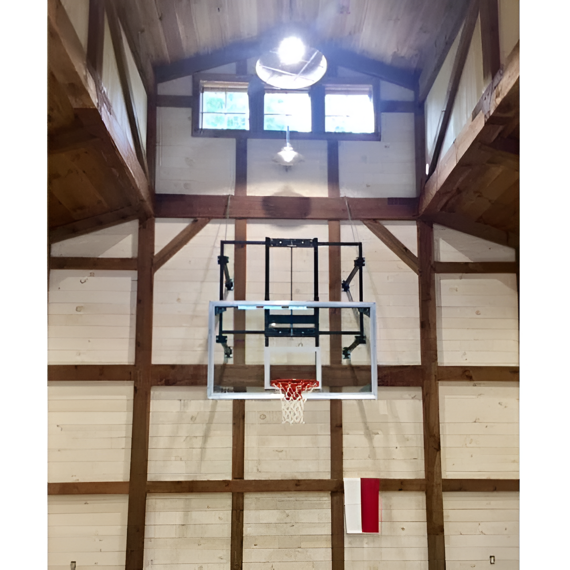 Gared 42” X 72” Fold Up Basketball Wall Mounted Package w/ Electric Height Adjuster