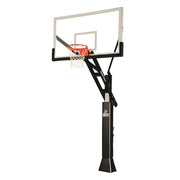 Jaypro Basketball System - Titan  Adjustable Series (6 in.x 6 in. Pole with 4 ft. Offset) - 72 in. Acrylic Backboard, Breakaway Playground Goal, and Edge/Protector Padding