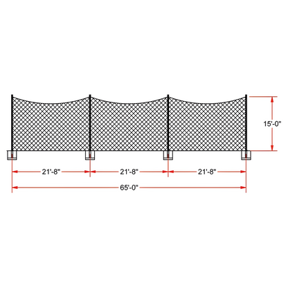 Jaypro FieldPro Multi-Sport Net System (65 ft.) | All-in-One Barrier & Divider for Fields and Courts (FNMB‑65)
