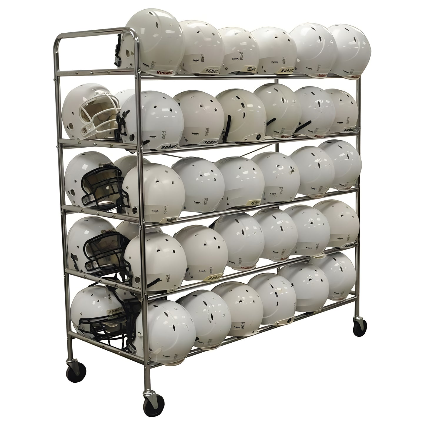 Jaypro StackMaster Deluxe Helmet Rack – 60 Helmet Capacity | Heavy-Duty Mobile Organizer for Team Equipment (FHC-1)