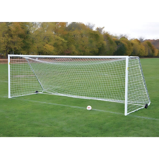 Jaypro Classic Official Round Soccer Goal Deluxe Package | Pro-Style Goals with Nets, Wheels & Ground Anchors (SGP-400PKGDX)