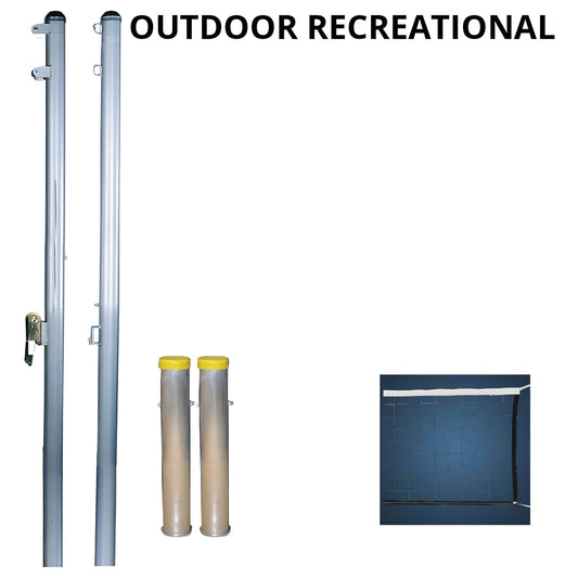 Jaypro Outdoor Recreational Volleyball System with Net | Durable, Ground Sleeve-Mounted Set for Parks & Schools (OS‑350‑GS)