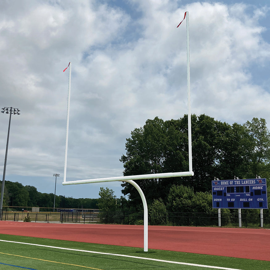 Jaypro Football Goal Posts - 5-9/16 in. Pole | 6 ft. Offset | 20 ft. Uprights | 23 ft.-4 in. Wide [HS] | Semi-Perm - Steel Jaypro