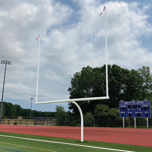 Jaypro Football Goal Posts - 5-9/16 in. Pole | 6 ft. Offset | 20 ft. Uprights | 23 ft.-4 in. Wide [HS] | Semi-Perm - Steel Jaypro