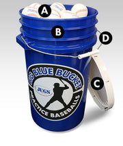 JUGS Big Blue Bucket—Pearl Baseballs JUGS Sports