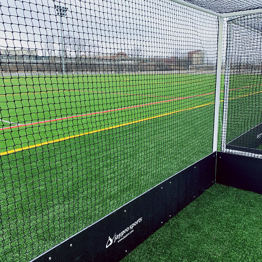 Jaypro Field Hockey Goal (2 in. x 2 in. Square Aluminum with Bottom Boards) - Official  (7 ft.H x 12 ft.W x 4 ft.D) - NFHS, NCAA, FIH Compliant Jaypro