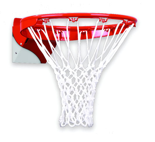 First Team FT186ZC basketball hoop with red rim and white net wall mount for indoor or outdoor use