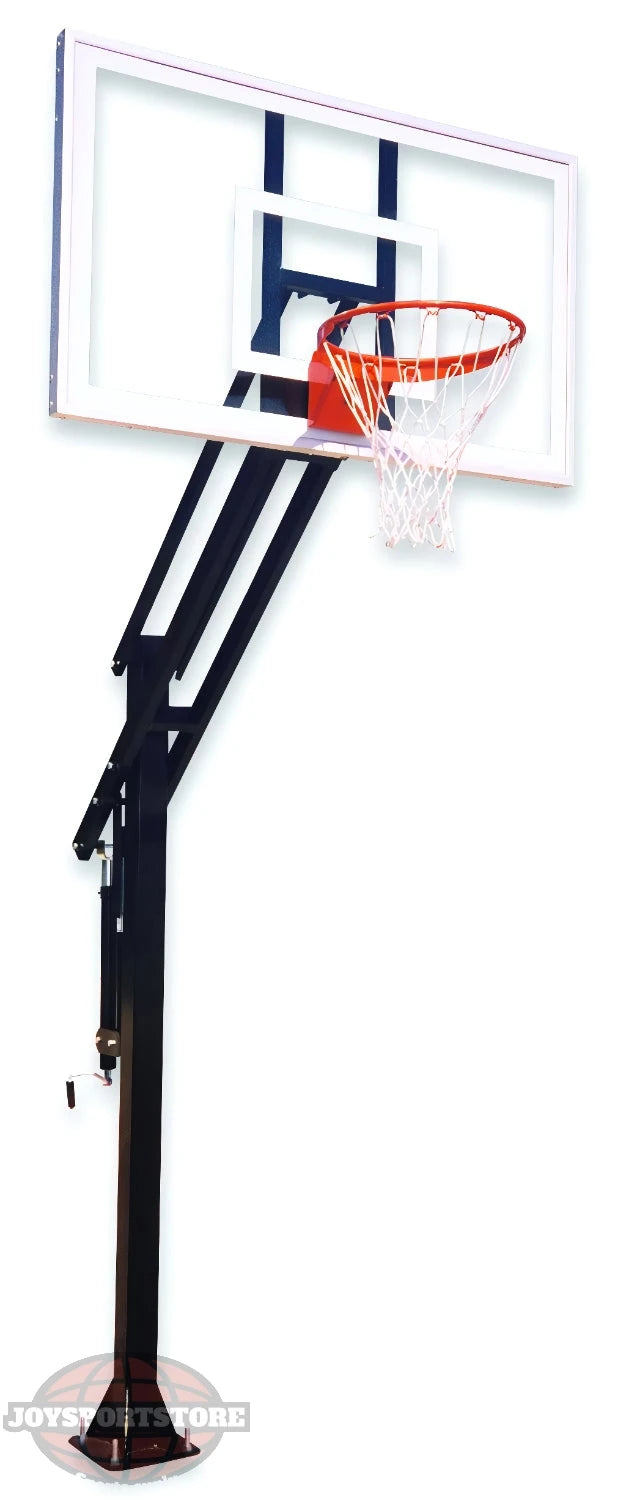 First Team In Ground Basketball Hoop with Adjustable Height and Durable Construction for Outdoor Play