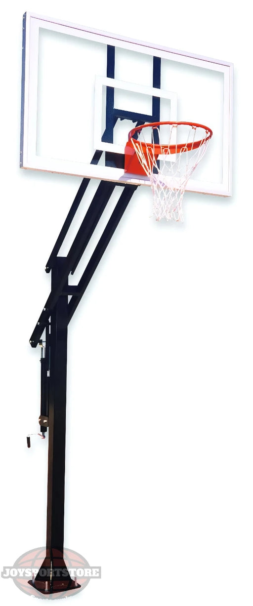 First Team In Ground Basketball Hoop with Adjustable Height and Durable Construction for Outdoor Play