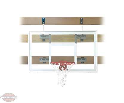 FIRST TEAM WALL MOUNTED BASKETBALL HOOPS with sturdy backboard and net for home or gym use