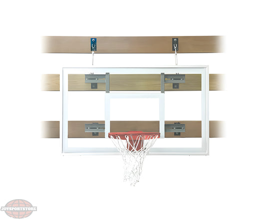 FIRST TEAM WALL MOUNTED BASKETBALL HOOPS with sturdy backboard and net for home or gym use