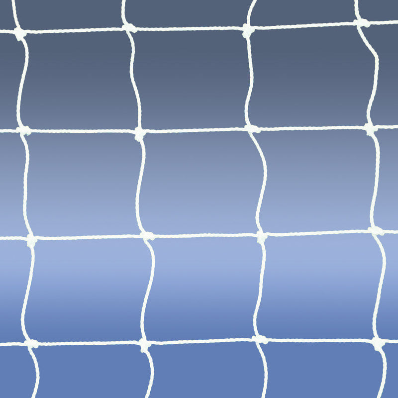 Jaypro Futsal Goal Replacement Net - Official Size  (6 ft. 7 in.H x 9 ft. 10 in.W x 3 ft.3 in.D - 4 in. Sq.) (2m x 3m) (White) Jaypro