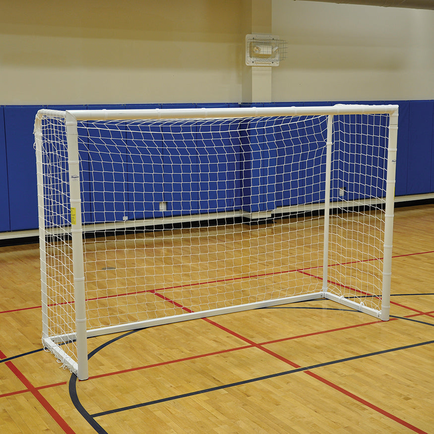 Jaypro Futsal Goal Replacement Net - Official Size  (6 ft. 7 in.H x 9 ft. 10 in.W x 3 ft.3 in.D - 4 in. Sq.) (2m x 3m) (White) Jaypro