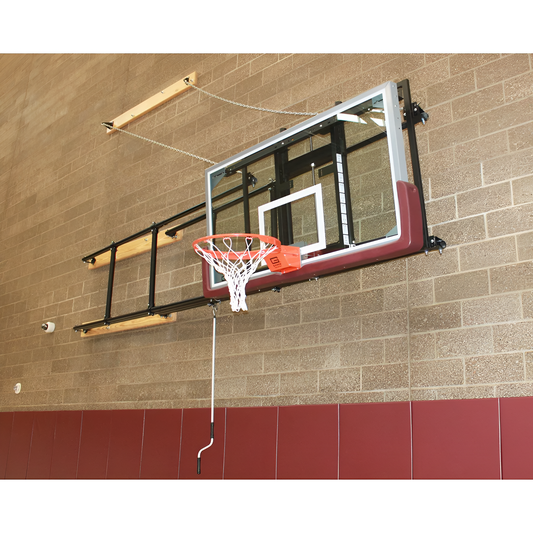 Gared 42” X 72” Side Fold Basketball Wall Mounted Package w/ Electric Height Adjuster